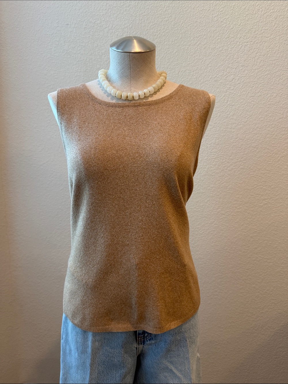 Vince Camuto Camel Crewneck Knit Sweater